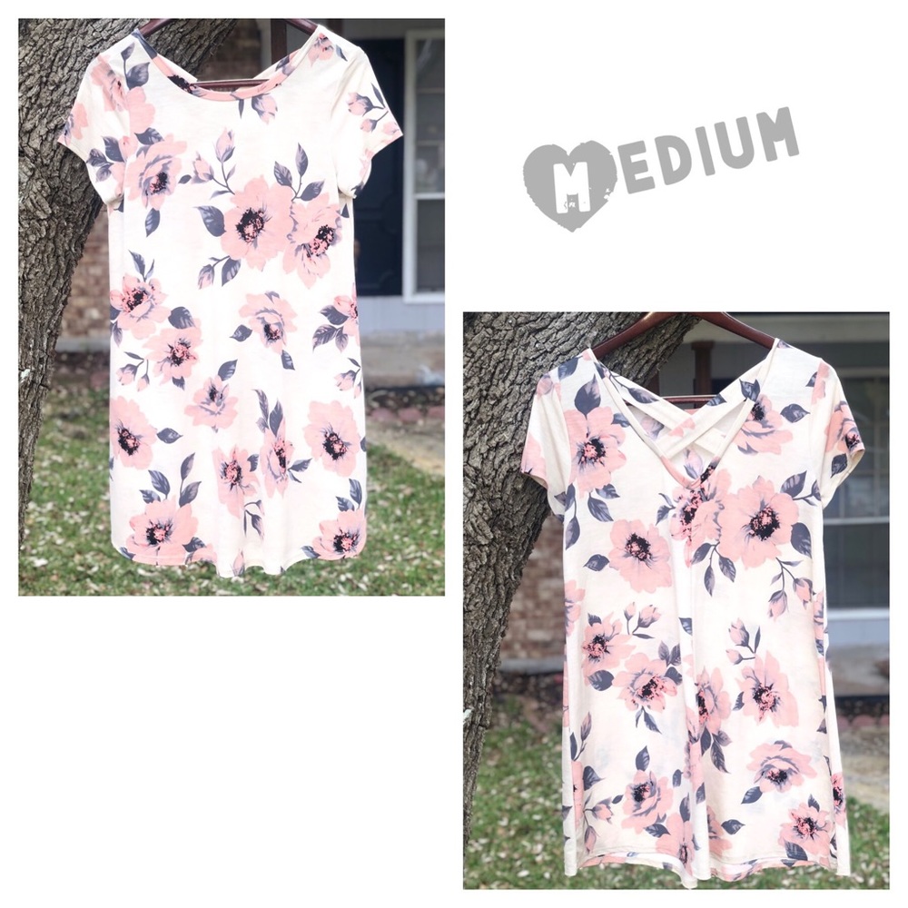 Tan Flowery Dress